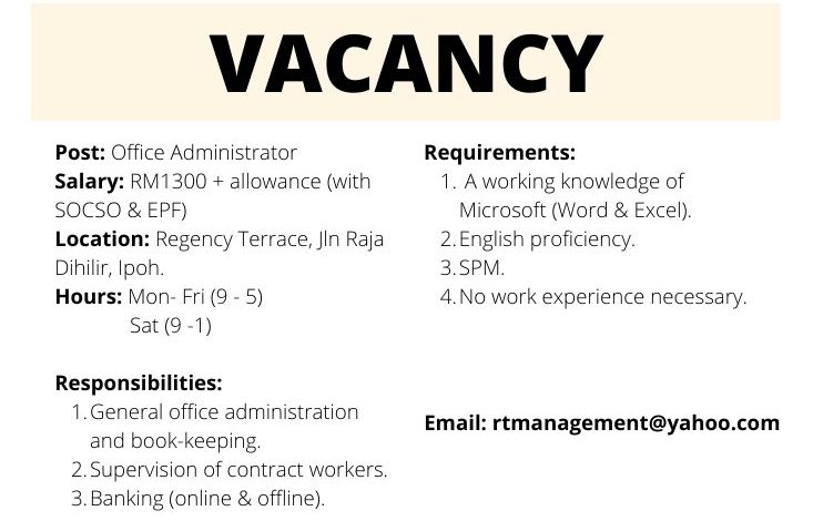 job vacancy in ipoh hotel - Luke Paige