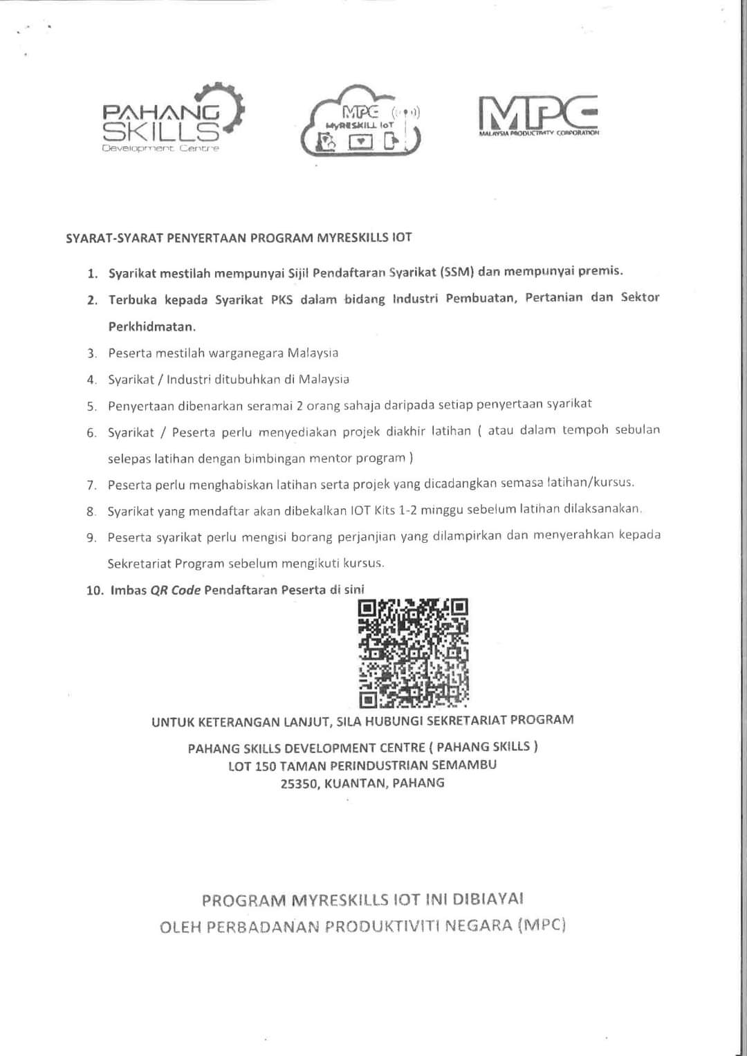 Participation Is Free MPC s MyReskill IoT Programme For SMEs In August