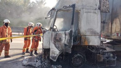 Photo of Lorry catches fire on highway